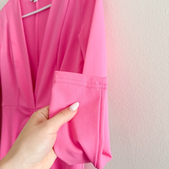 Oscar-St Long Sleeve Deep V Neck Dress - Picture 5 of 6